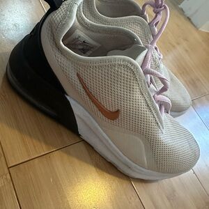 Nike Women's Cream and Black Sneakers